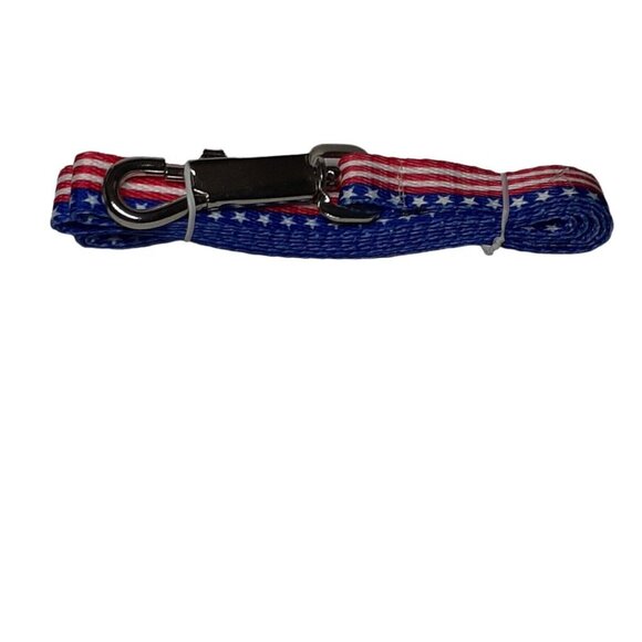 Dog Leash Patriotic Red White Blue Stars Stripes 4th of July .75" Wide - Picture 5 of 7
